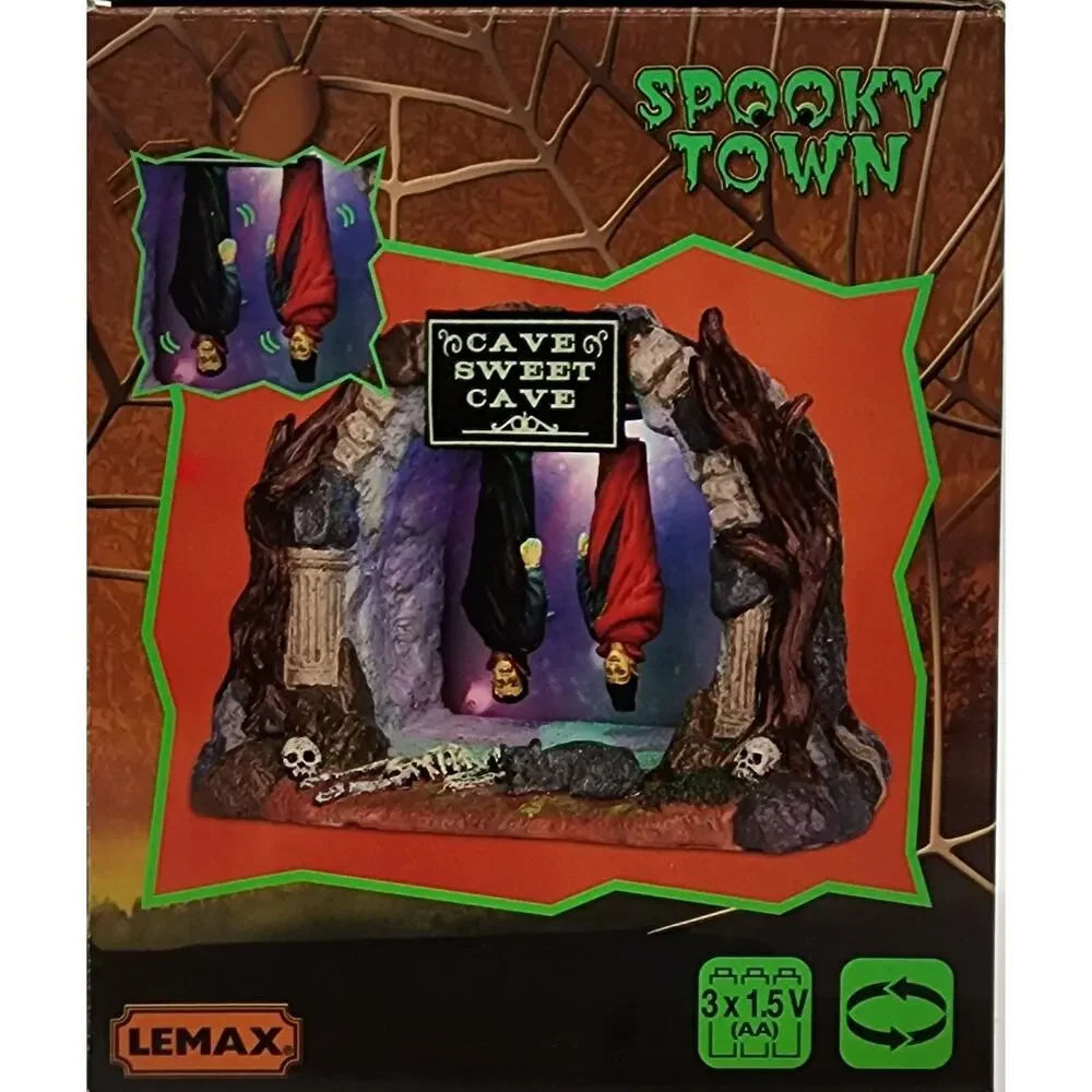 2015 Lemax Spooky Town Cave Sweet Cave Halloween Dracula Lighted Retired 54904